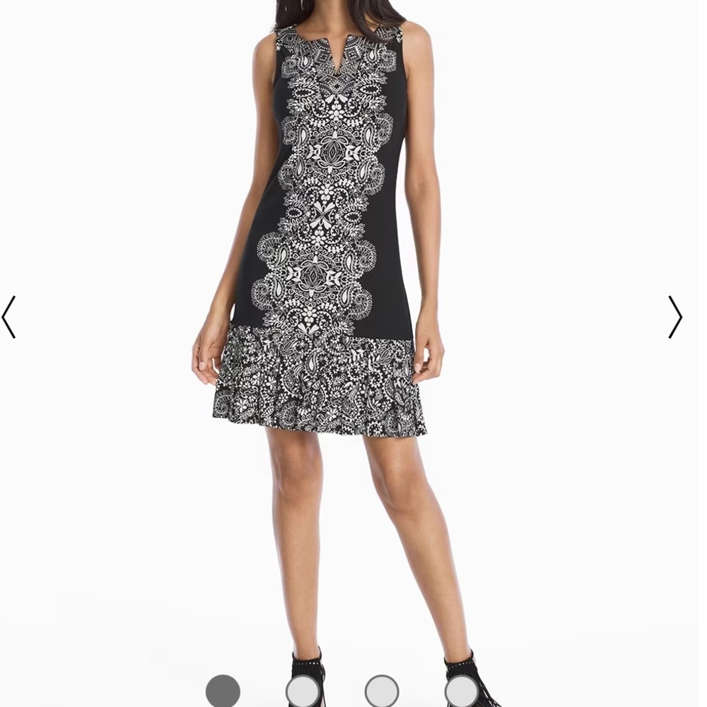 Embellished Pleat-Hem Printed Dress